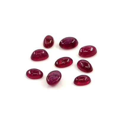 Natural Bangkok Ruby Calibrated Cabochon Ovals | 2x4mm