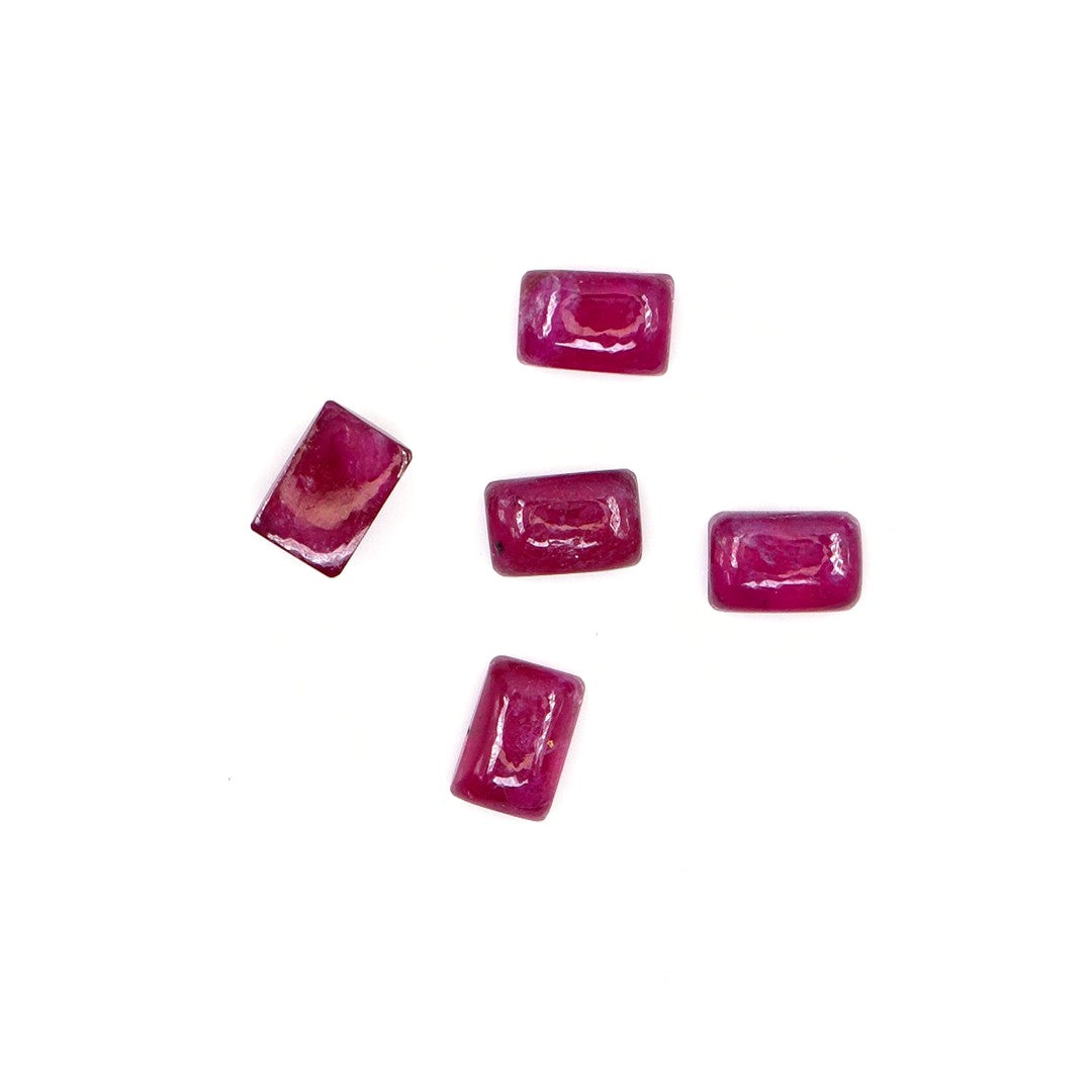 Natural Bangkok Ruby Calibrated Cabochon Long Cushions | 3x5mm & 4x6mm