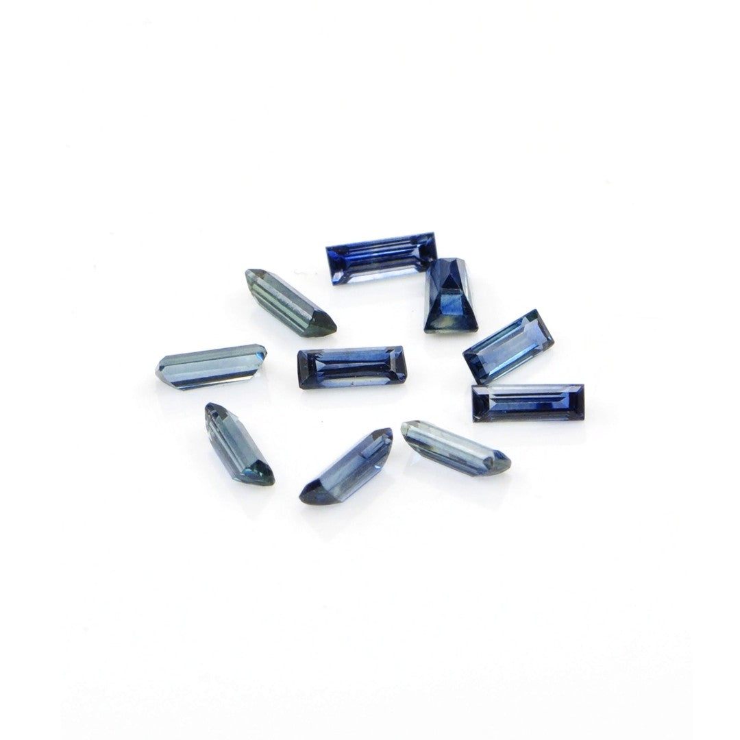 Natural Untreated Blue Sapphire Calibrated Baguettes | 2.5x4mm & 1.5x4mm