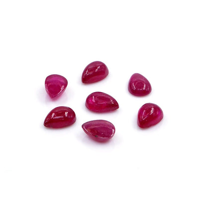 Natural Bangkok Ruby Calibrated Cabochon Pears | 3x5mm & 4x6mm