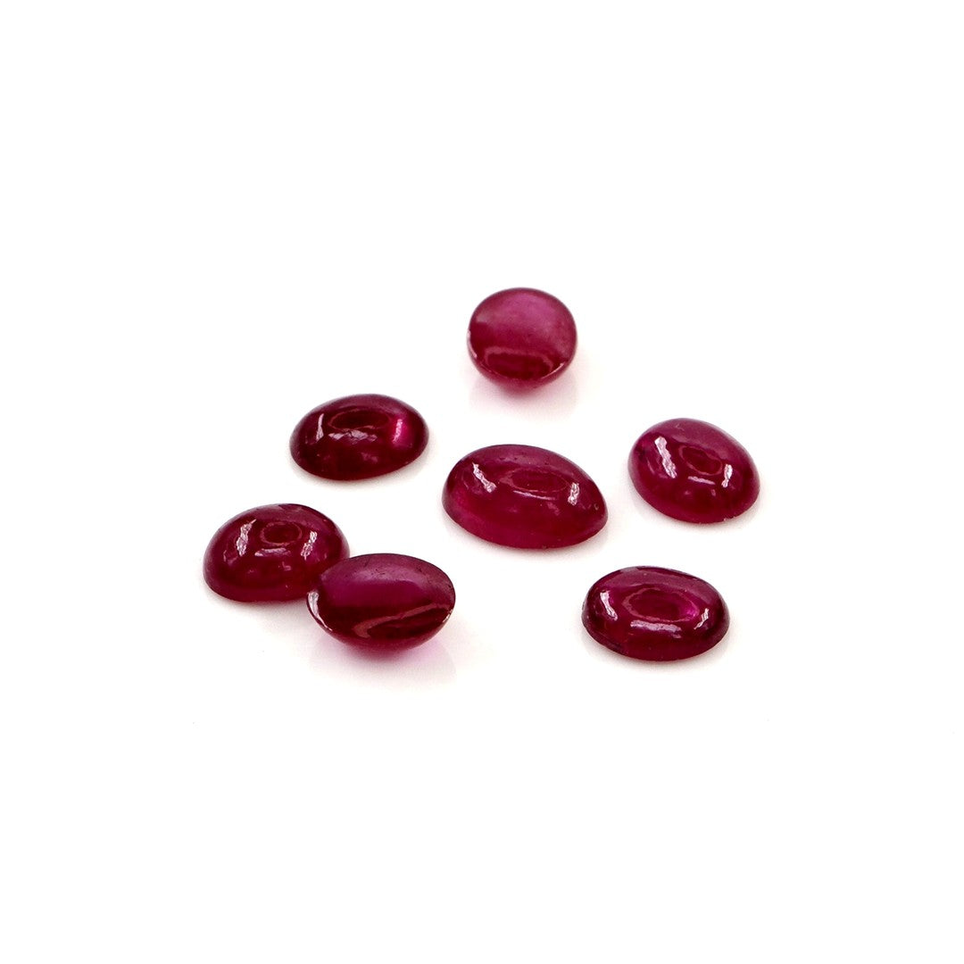 Natural Bangkok Ruby Calibrated Cabochon Ovals | 3x4mm & 4x5mm