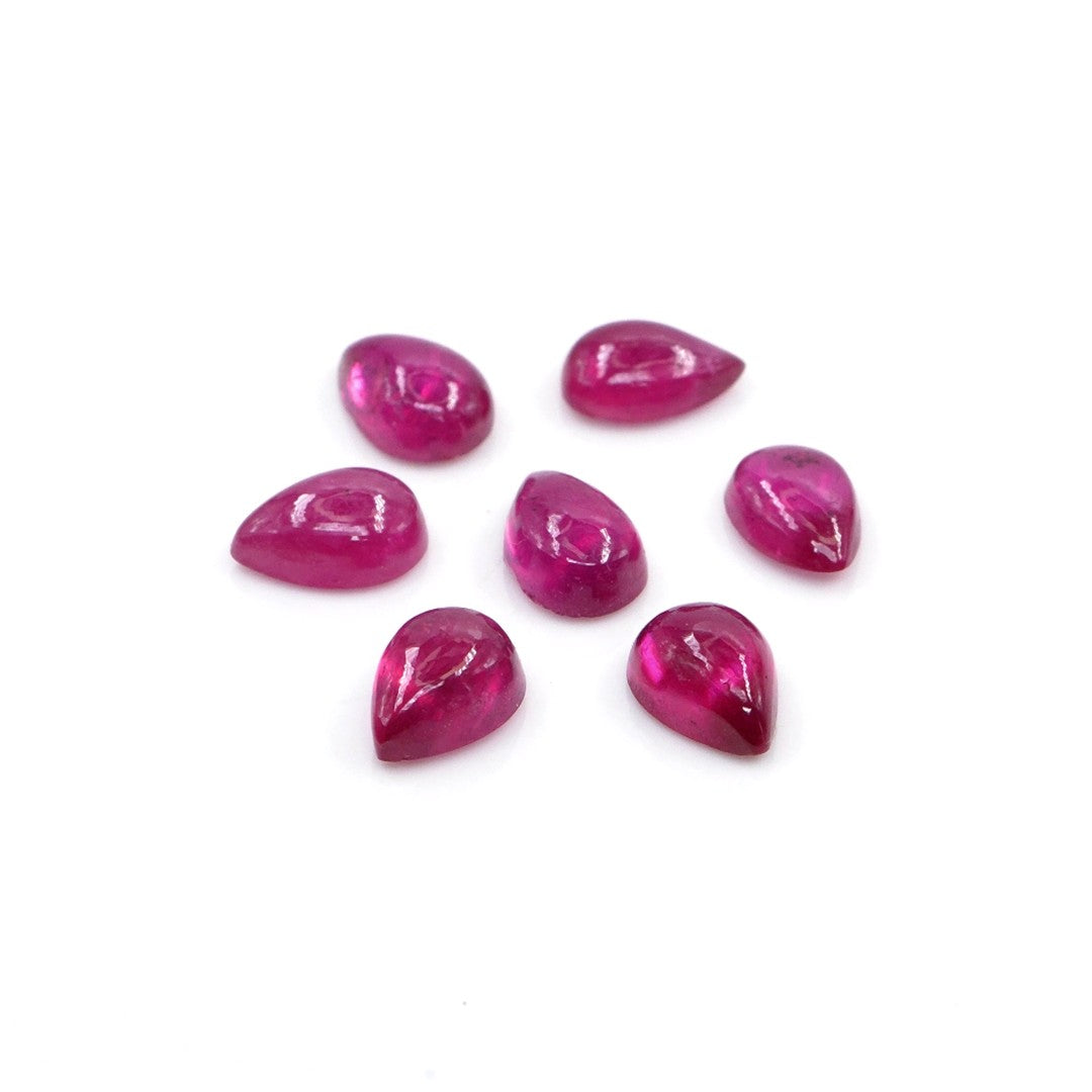Natural Bangkok Ruby Calibrated Cabochon Pears | 3x5mm & 4x6mm