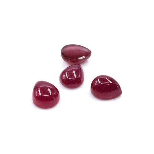 Natural Bangkok Ruby Calibrated Cabochon Pears | 7x9mm & 8x10mm