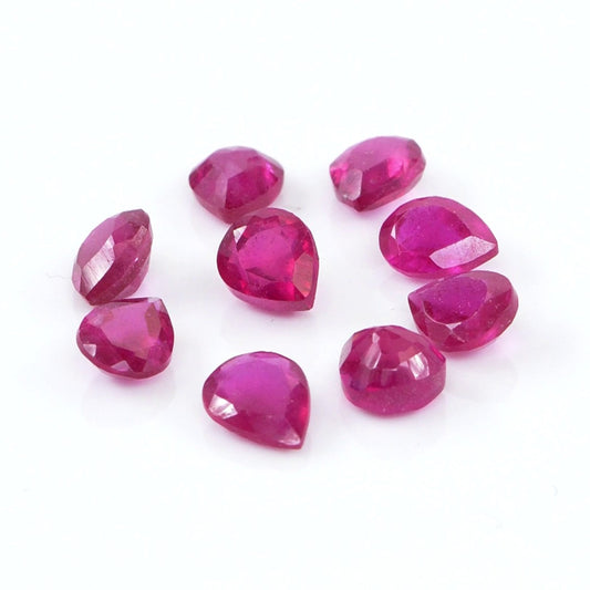 Natural Bangkok Ruby Calibrated Pears | 5x6mm & 6x7mm