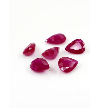 Natural Untreated Mozambique Ruby Calibrated Pears | 5x7mm & 6x8mm