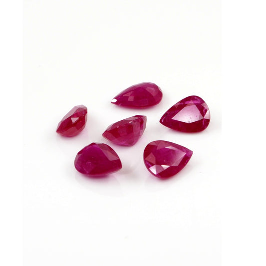 Natural Untreated Mozambique Ruby Calibrated Pears | 5x7mm & 6x8mm