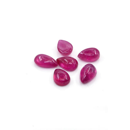 Natural Bangkok Ruby Calibrated Cabochon Pears | 5x7mm & 6x8mm