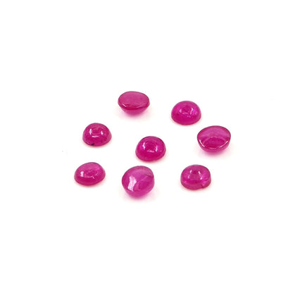 Natural Bangkok Ruby Calibrated Cabochon Rounds | 3mm & 3.5mm