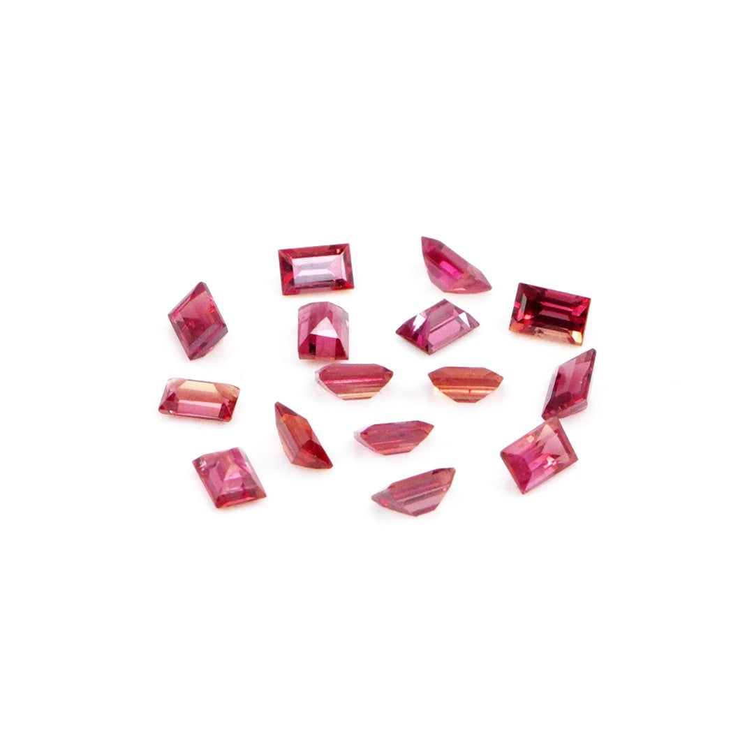 Natural Untreated Padparadascha Sapphire Calibrated Baguettes | 3x4mm & 4x5mm
