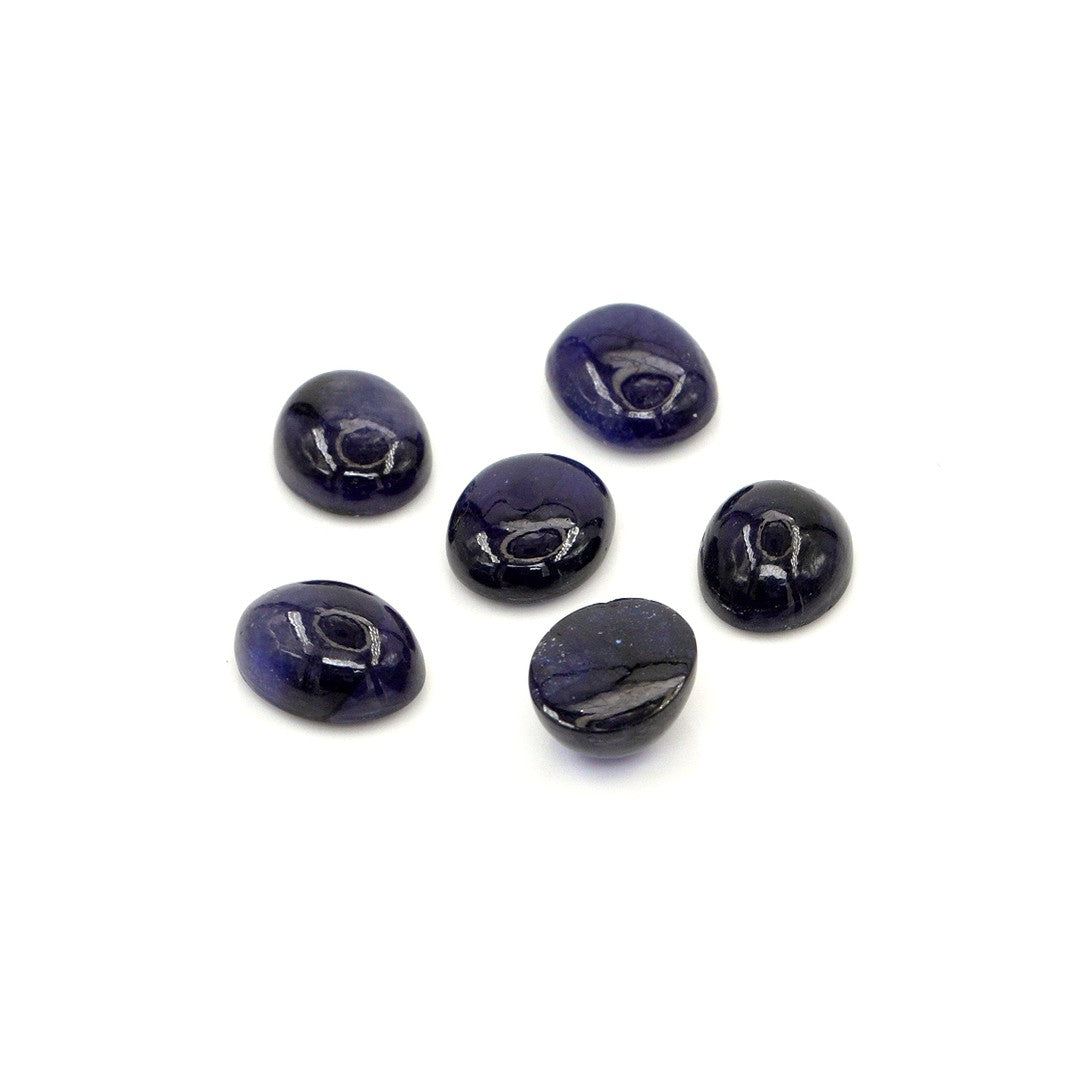 Natural Bangkok Blue Sapphire Calibrated Cabochon Ovals | 7x9mm & 8x10mm