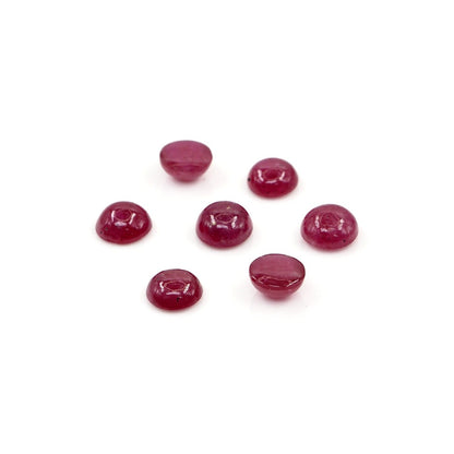 Natural Bangkok Ruby Calibrated Cabochon Rounds | 5mm & 6mm
