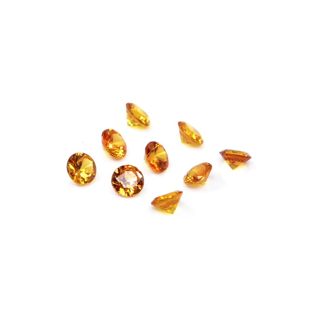 Natural Untreated Orange Sapphire Calibrated Rounds | 3mm & 3.5mm