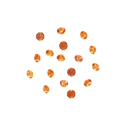 Natural Untreated Orange Sapphire Calibrated Rounds | 2mm & 2.5mm