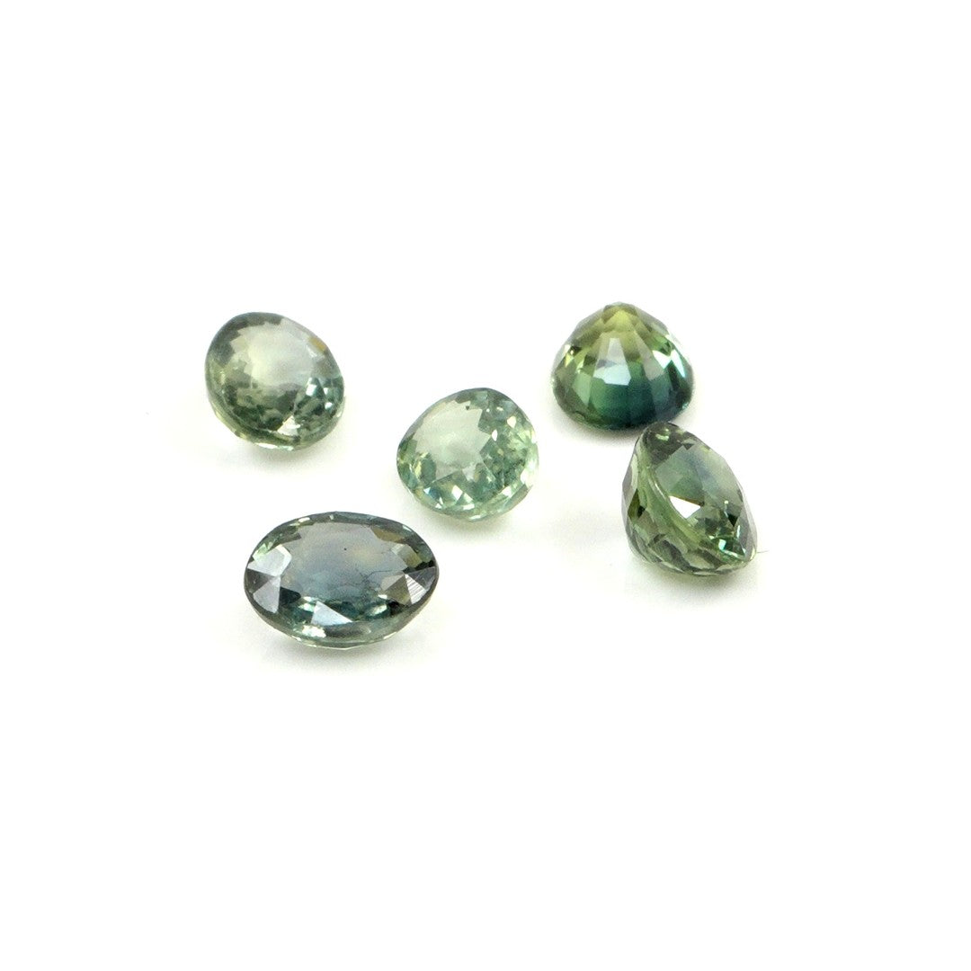 Natural Natural Untreated Teal Sapphire Calibrated Ovals | 3x4mm & 4x5mm