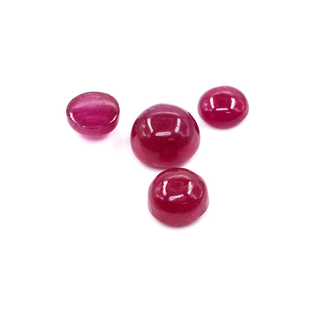 Natural Bangkok Ruby Calibrated Cabochon Rounds | 9mm & 10mm