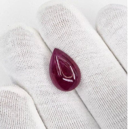 Natural Bangkok Ruby Cabochon Pears | 12.80cts