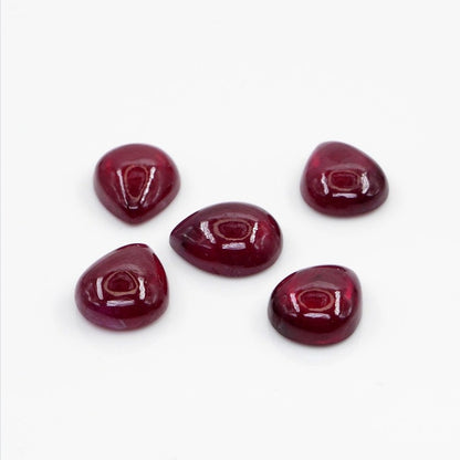Natural Bangkok Ruby Calibrated Cabochon Pears | 5x7mm & 6x8mm