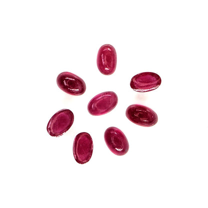 Natural Bangkok Ruby Calibrated Cabochon Ovals | 3x5mm & 4x6mm