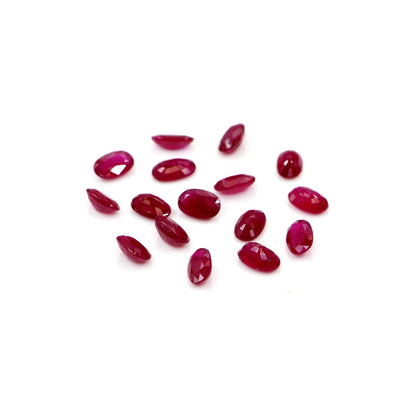 Natural Untreated Mozambique Ruby Calibrated Ovals | 3x5mm & 4x6mm