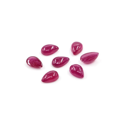 Natural Bangkok Ruby Calibrated Cabochon Pears | 5x8mm & 6x9mm
