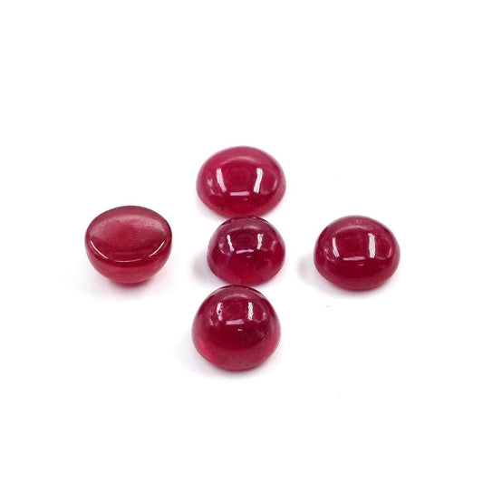 Natural Bangkok Ruby Calibrated Cabochon Rounds | 9mm & 10mm