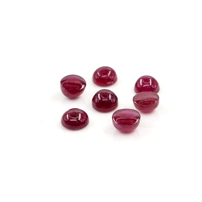 Natural Bangkok Ruby Calibrated Cabochon Rounds | 5mm & 6mm