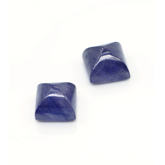 Natural Bangkok Blue Sapphire Calibrated Cabochon Squares | 9mm & 10mm