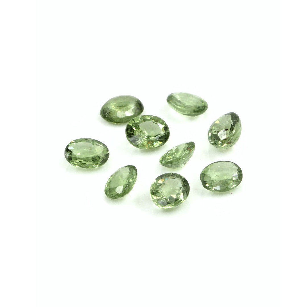 Natural Untreated Green Sapphire Calibrated Ovals | 3x4mm & 4x6mm