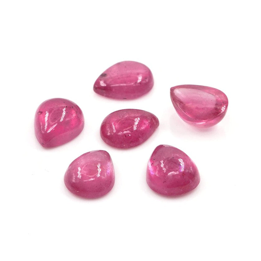 Natural Bangkok Ruby Calibrated Cabochon Pears | 5x7mm & 6x8mm