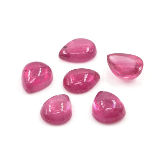 Natural Bangkok Ruby Calibrated Cabochon Pears | 5x7mm & 6x8mm