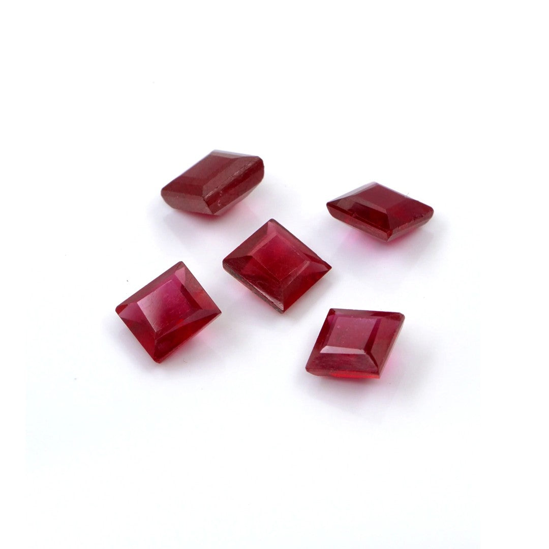 Natural Bangkok Ruby Calibrated Squares | 10mm & 11mm