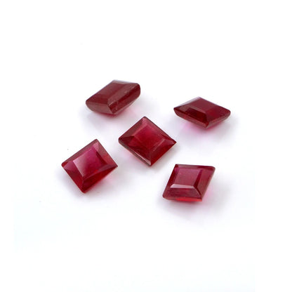 Natural Bangkok Ruby Calibrated Squares | 10mm & 11mm