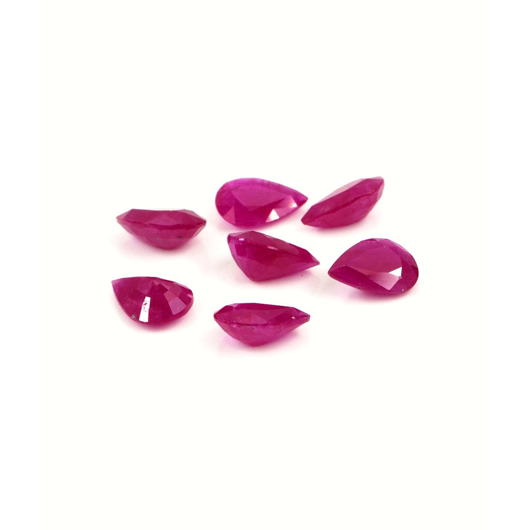 Natural Untreated Mozambique Ruby Calibrated Pears | 5x7mm & 6x8mm