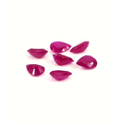 Natural Untreated Mozambique Ruby Calibrated Pears | 5x7mm & 6x8mm