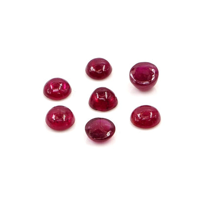 Natural Bangkok Ruby Calibrated Cabochon Rounds | 4mm & 4.5mm