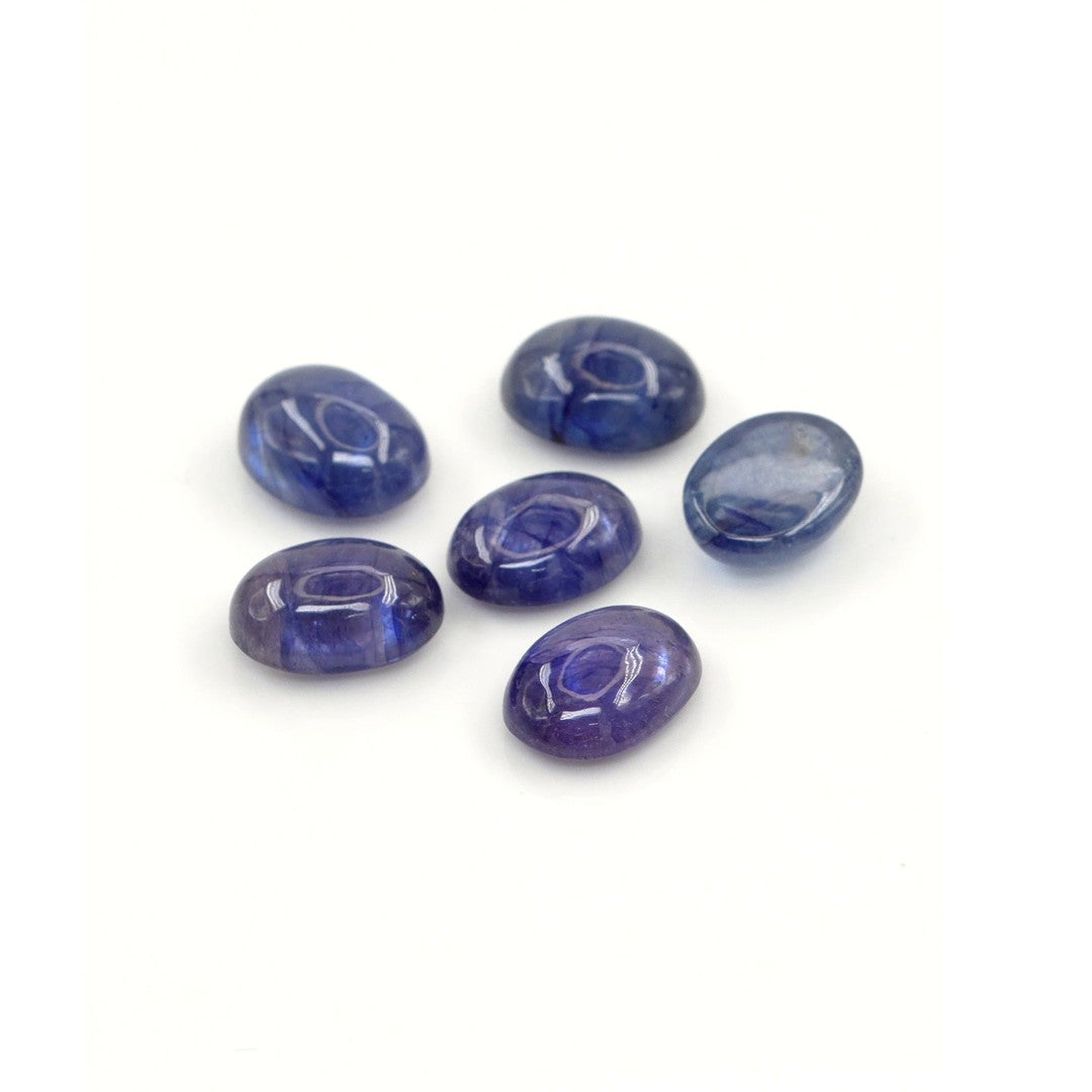 Natural Bangkok Blue Sapphire Calibrated Cabochon Ovals | 7x9mm & 8x10mm