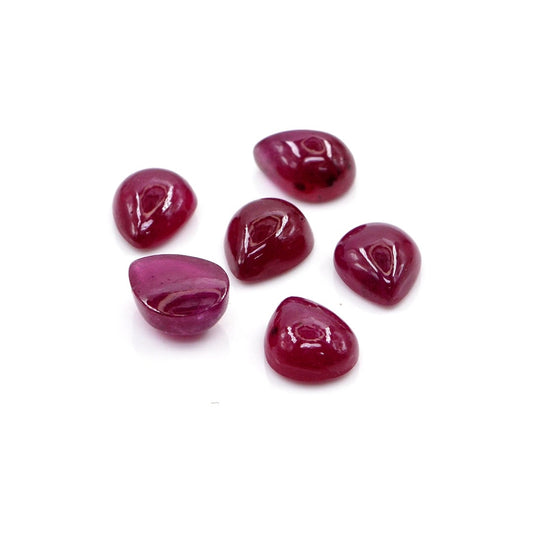 Natural Bangkok Ruby Calibrated Cabochon Pears | 7x9mm & 8x10mm