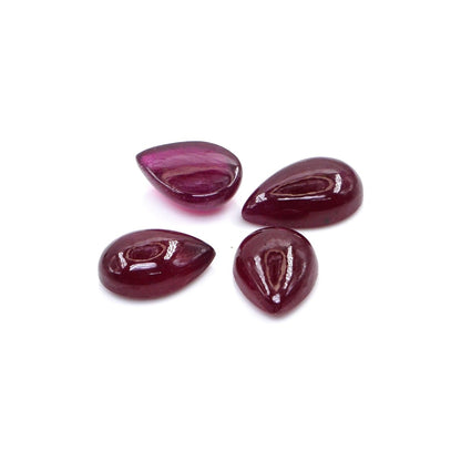 Natural Bangkok Ruby Calibrated Cabochon Pears | 7x9mm & 8x10mm