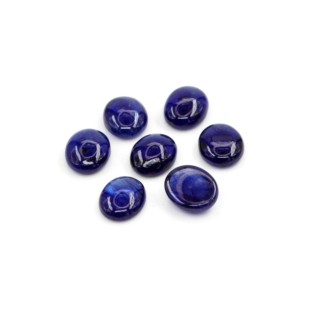 Natural Bangkok Blue Sapphire Calibrated Cabochon Ovals | 9x11mm & 10x12mm