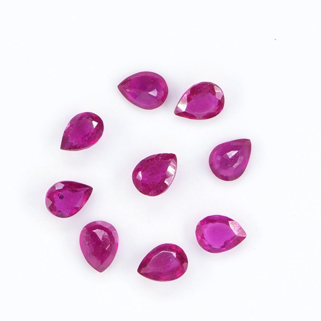 Natural Bangkok Ruby Calibrated Pears | 5x6mm & 6x7mm