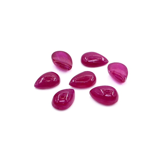 Natural Bangkok Ruby Calibrated Cabochon Pears | 5x7mm & 6x8mm
