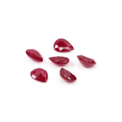 Natural Untreated Mozambique Ruby Calibrated Pears | 5x7mm & 6x8mm