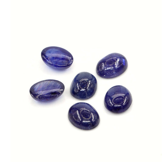 Natural Bangkok Blue Sapphire Calibrated Cabochon Ovals | 7x9mm & 8x10mm
