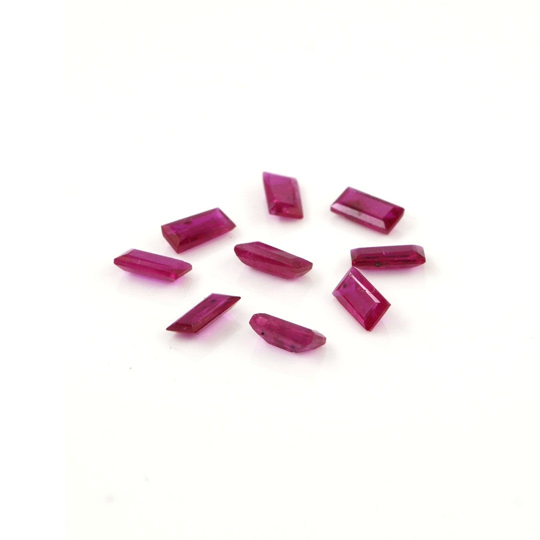 Natural Untreated Mozambique Ruby Calibrated Baguettes | 2x4mm & 2.5x5mm