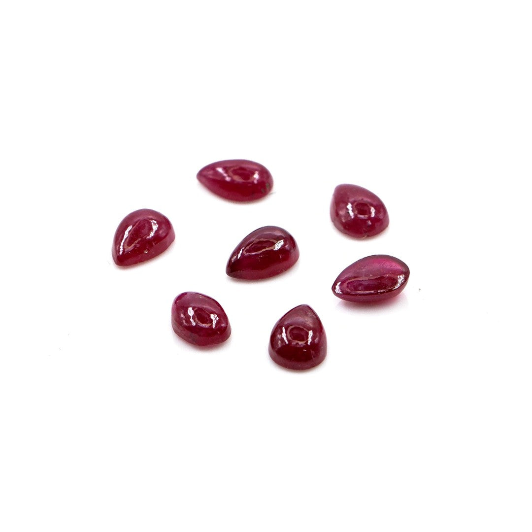 Natural Bangkok Ruby Calibrated Cabochon Pears | 3x5mm & 4x6mm