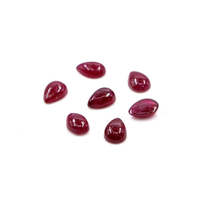 Natural Bangkok Ruby Calibrated Cabochon Pears | 3x5mm & 4x6mm