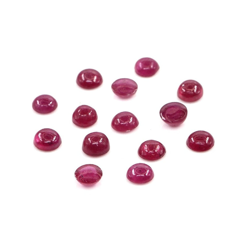 Natural Bangkok Ruby Calibrated Cabochon Rounds | 4mm & 4.5mm