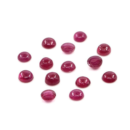 Natural Bangkok Ruby Calibrated Cabochon Rounds | 4mm & 4.5mm