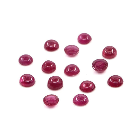 Natural Bangkok Ruby Calibrated Cabochon Rounds | 4mm & 4.5mm