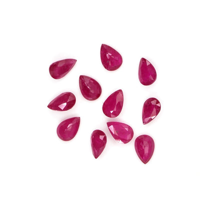 Natural Untreated Mozambique Ruby Calibrated Pears | 3x5mm & 4x6mm